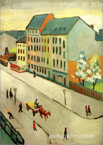 Our Street in Grey, August Macke painting
